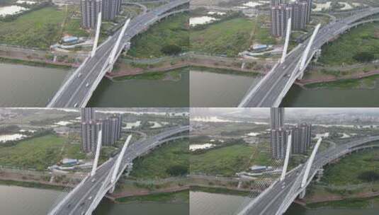 跨江大桥航拍高清在线视频素材下载
