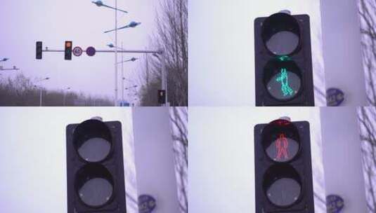红绿灯交替变化高清在线视频素材下载