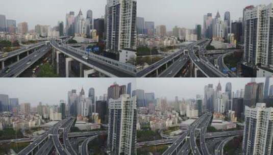 广州大道中珠江新城中山一立交桥高清在线视频素材下载