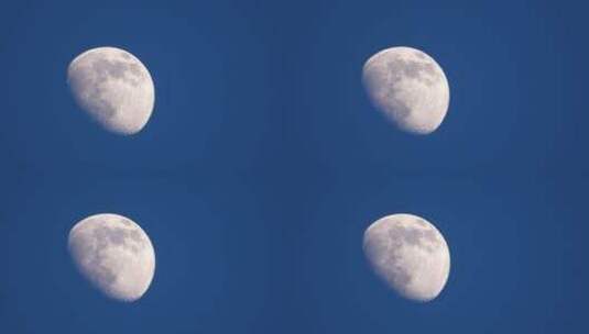 蓝天中的半月高清在线视频素材下载