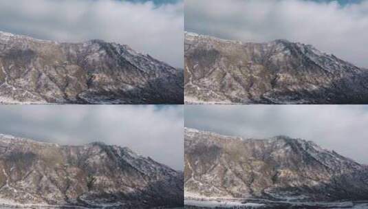 高山雪山下雪高清在线视频素材下载