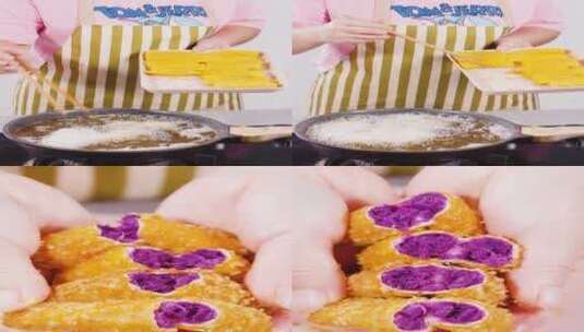 香酥紫薯条高清在线视频素材下载