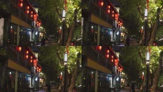 杭州城北大兜路历史街区夜景高清在线视频素材下载