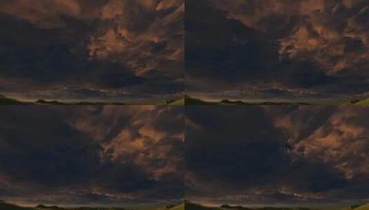 夕阳红色的云彩延时效果高清在线视频素材下载