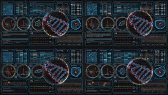 细胞DNA科技数据HUD高清在线视频素材下载