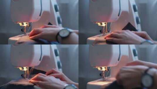 使用缝纫机的女性高清在线视频素材下载