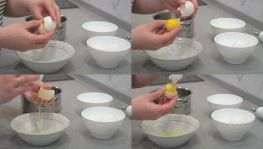 分开的鸡蛋清与鸡蛋黄高清在线视频素材下载