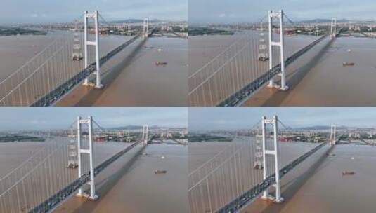 【正版素材】南沙大桥虎门二桥右侧前移高清在线视频素材下载