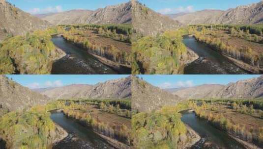 新疆阿勒泰可可托海额尔齐斯河流高清在线视频素材下载