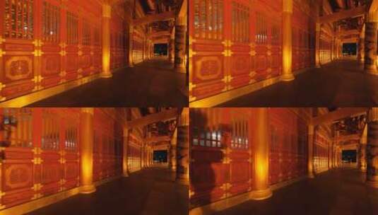 广西柳州文庙孔庙夜景古建筑高清在线视频素材下载