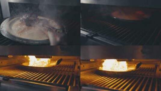 烤箱烹饪美味牛排高清在线视频素材下载