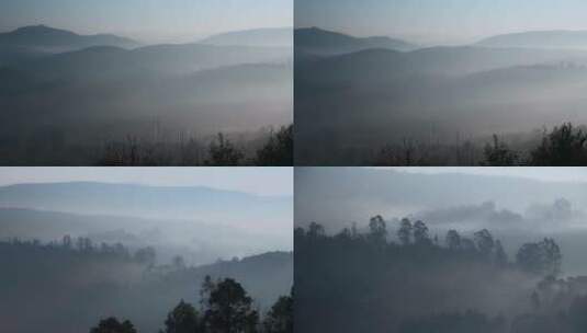 云雾山脉视频云南山区云雾山峦自然风光高清在线视频素材下载