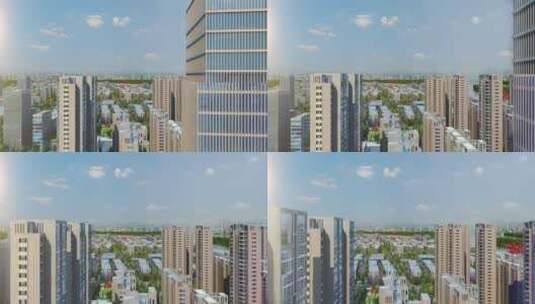 城市规划高新产业开发区产业园三维漫游02高清在线视频素材下载