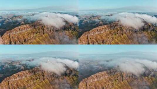 FPV无人机穿越机航拍海岸群岛海岸白云17高清在线视频素材下载