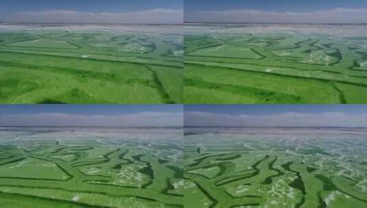 航拍青海格尔木察尔汗盐湖唯美景色高清在线视频素材下载