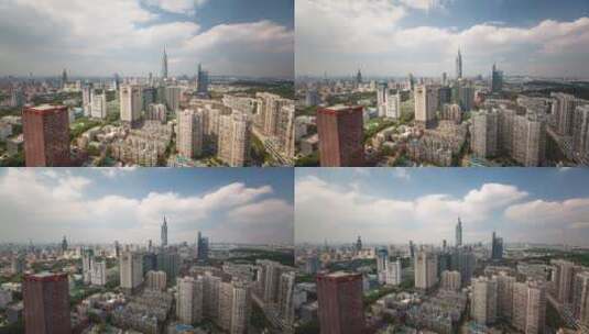 南京城市风光蓝天白云紫峰大厦地标延时高清在线视频素材下载