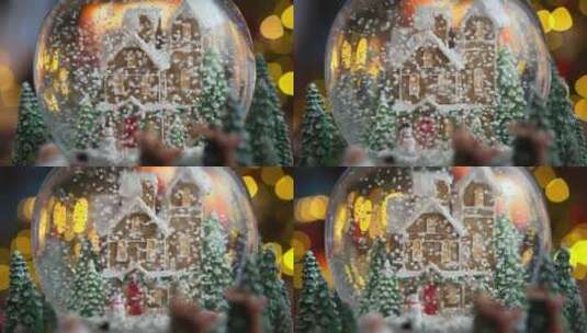圣诞节装饰（雪球，饼干，姜饼屋）高清在线视频素材下载