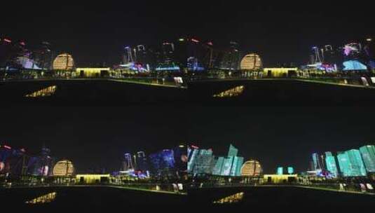 杭州钱江新城城市阳台夜景4K视频合集高清在线视频素材下载