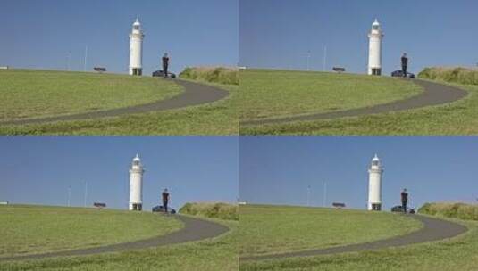 澳大利亚卧龙岗唯美海湾灯塔风景小路高清在线视频素材下载
