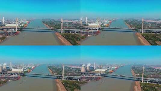 黄浦江上的大桥高清在线视频素材下载