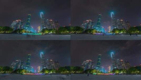 广州珠江新城花城汇夜景延时8K高清在线视频素材下载