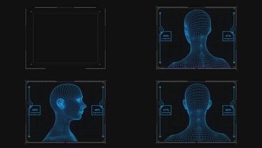 人脸识别 面部扫描高清在线视频素材下载