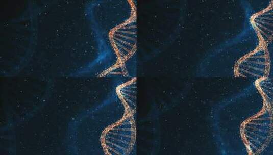 粒子DNA链旋转背景高清在线视频素材下载
