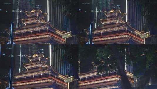 重庆罗汉寺夜景高清在线视频素材下载