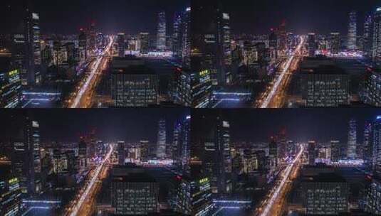 金地大厦拍北京夜景车流延时高清高清在线视频素材下载
