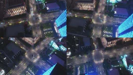 俯瞰城市街道道路交通汽车高清在线视频素材下载