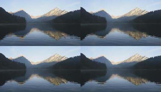 瑞士阿尔卑斯山奥伯西湖宁静的秋景高清在线视频素材下载