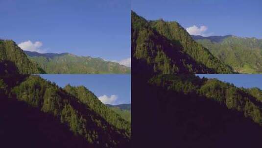 4K青海互助浪士当景区原始森林航拍03高清在线视频素材下载