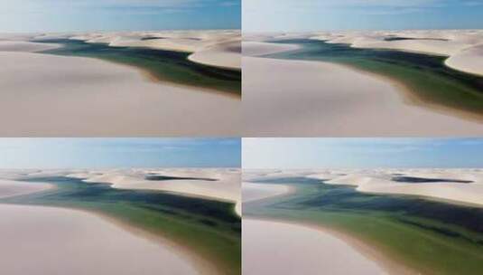 巴西东北部天堂的沙丘山脉和雨水泻湖。高清在线视频素材下载
