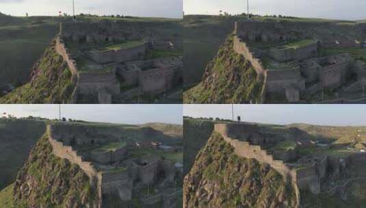 航拍城堡城墙高清在线视频素材下载