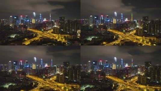 广州中山八立交CBD城市夜景延时高清在线视频素材下载