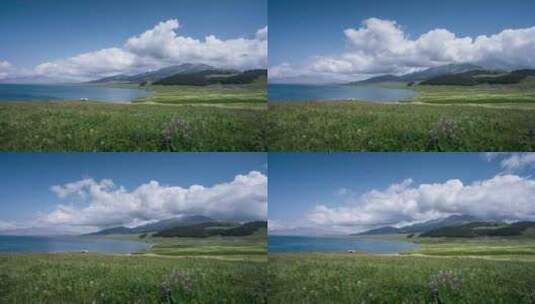 赛里木湖湖畔风光8K50帧延时高清在线视频素材下载