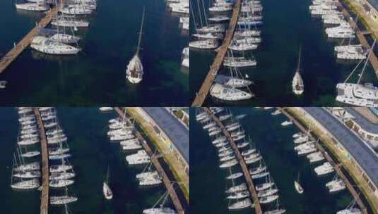 码头和游艇高清在线视频素材下载
