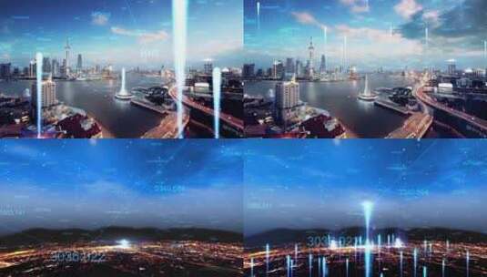 大数据城市光线高清在线视频素材下载