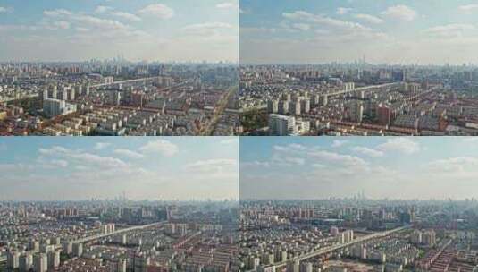 航拍上海现代城市风光高清在线视频素材下载