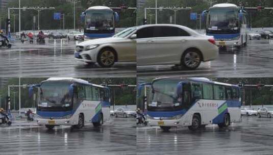 雨天 下雨 城市风光 写意 台风 雨中景色高清在线视频素材下载