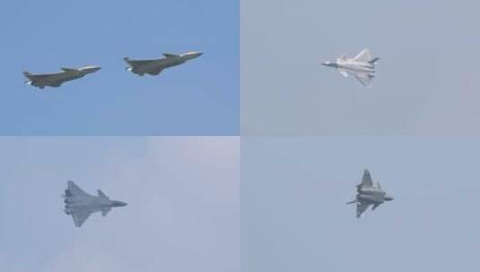 4K稳定：长春航展2023空军歼-20战斗机高清在线视频素材下载