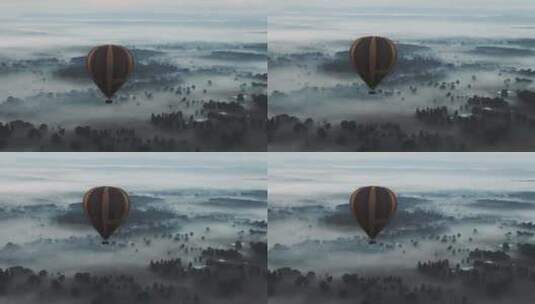 绝美热气球云雾日出高清在线视频素材下载