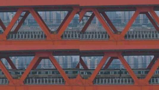 千厮门大桥轨道交通高清在线视频素材下载