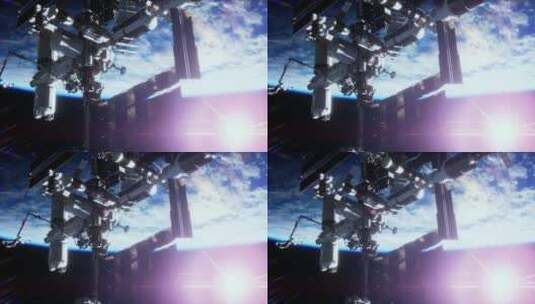 外太空飞行的国际空间站高清在线视频素材下载