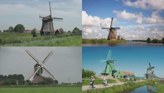 【合集】欧式建筑荷兰风车高清在线视频素材下载