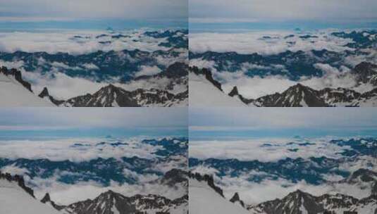 欧洲阿尔卑斯山上空的云层运动高清在线视频素材下载