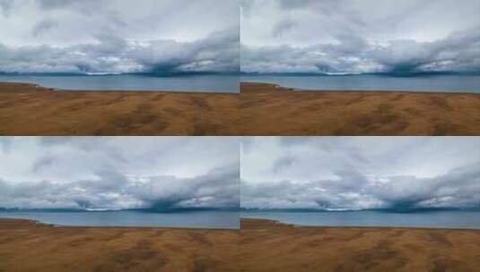 航拍新疆赛里木湖延时高清在线视频素材下载