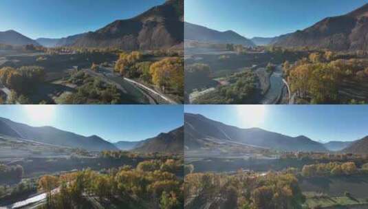 四川甘孜州新都桥秋色航拍视频高清在线视频素材下载