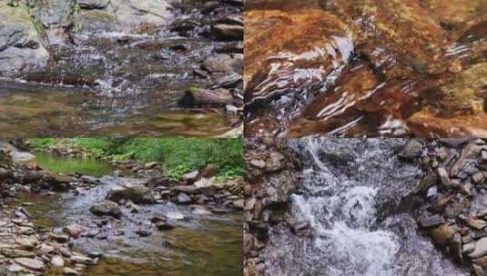 山谷小溪水流水源河水原生态天然矿泉水高清在线视频素材下载