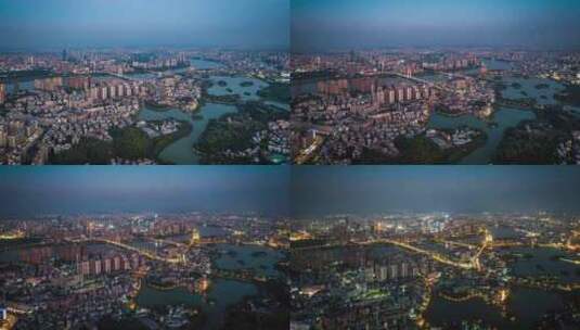 惠州江北航拍夜景高清在线视频素材下载